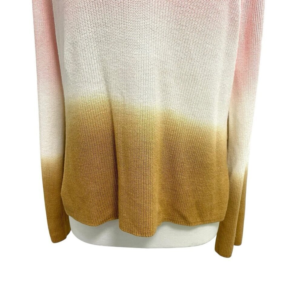 Anthropologie Ombre Dip-Dyed V-Neck Long Sleeve Pullover Sweater size Medium - Picture 3 of 8